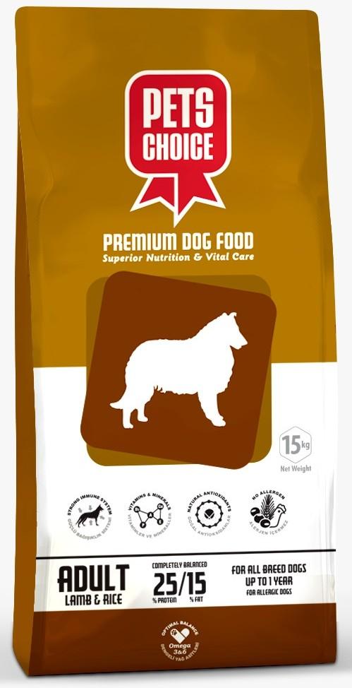 Pets Choice -ზრდასრული ძაღლის საკვები ბატკნით 15კგ