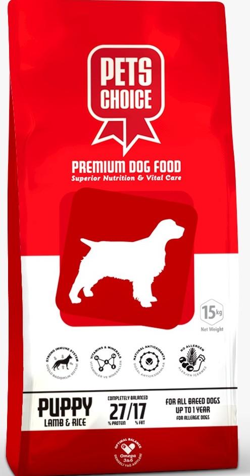 Pets Choice -ლეკვის საკვები ბატკნით 15კგ