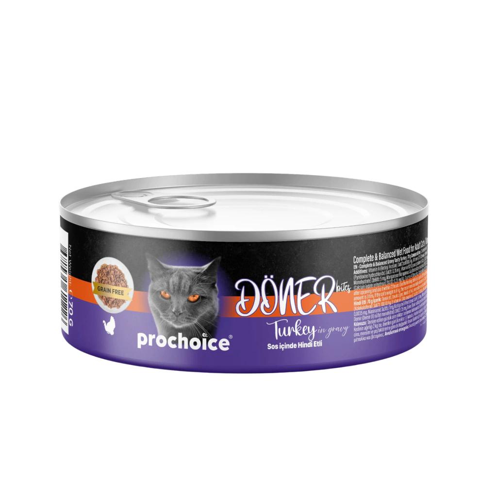 PROCHOICE DONER BITES-ზრდასრული კატის სველი საკვები ინდაურით 70გ