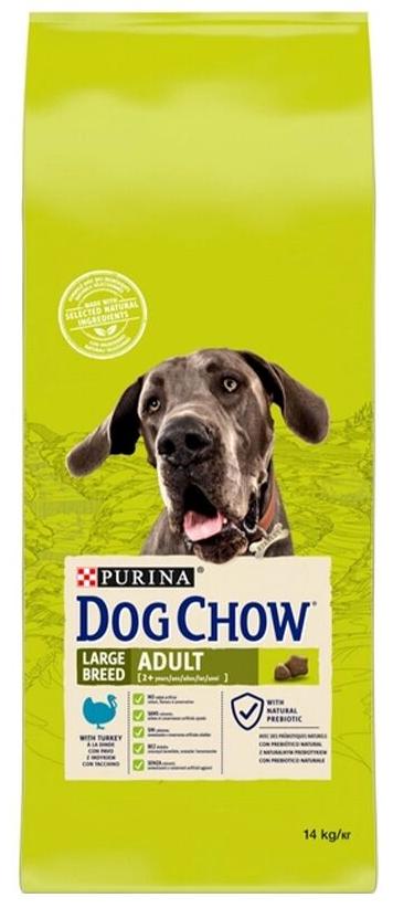 DOG CHOW დიდი ჯიშის ძაღლის საკვები ინდაურით, 14კგ