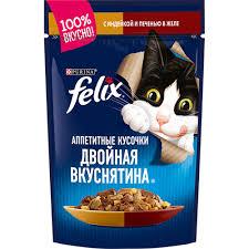 ფელიქსი კატის ჟელე საქონელი და ფრინველი 75გ
