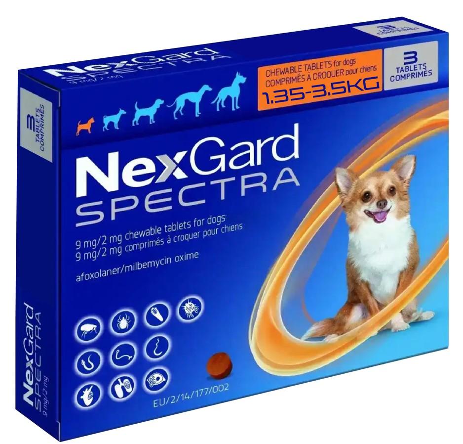 NEXGARD SPECTRA 1.35-3.5 კგ წონის ძაღლებისათვის