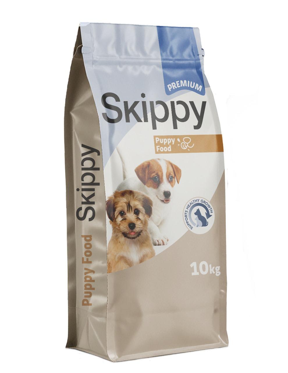 SKIPPY ლეკვის საკვები საქონლის ხორცით 10კგ