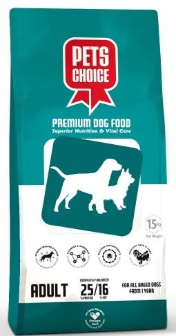 Pets Choice -ზრდასრული ძაღლის საკვები ქათმით 15კგ