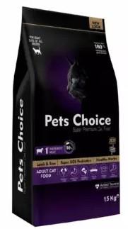 PETSCHOICE-ზრდასრული კატის საკვები ბატკნით-15კგ
