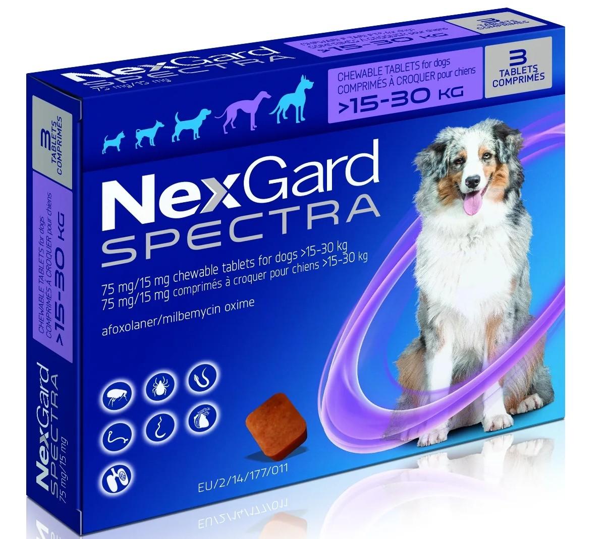 NEXGARD SPECTRA 15-30 კგ წონის ძაღლებისათვის